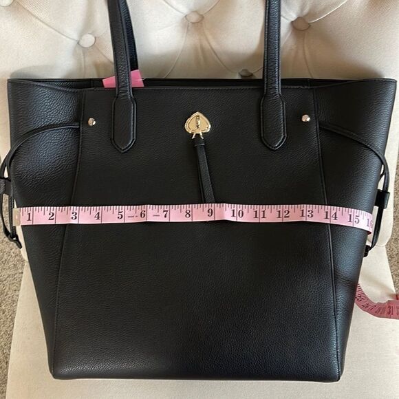 Kate Spade Pebbled Leather Large Tote Bag Black - Picture 8 of 12